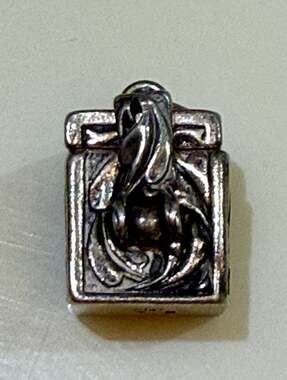 Vintage Sterling Silver Prayer Box Charm - ,